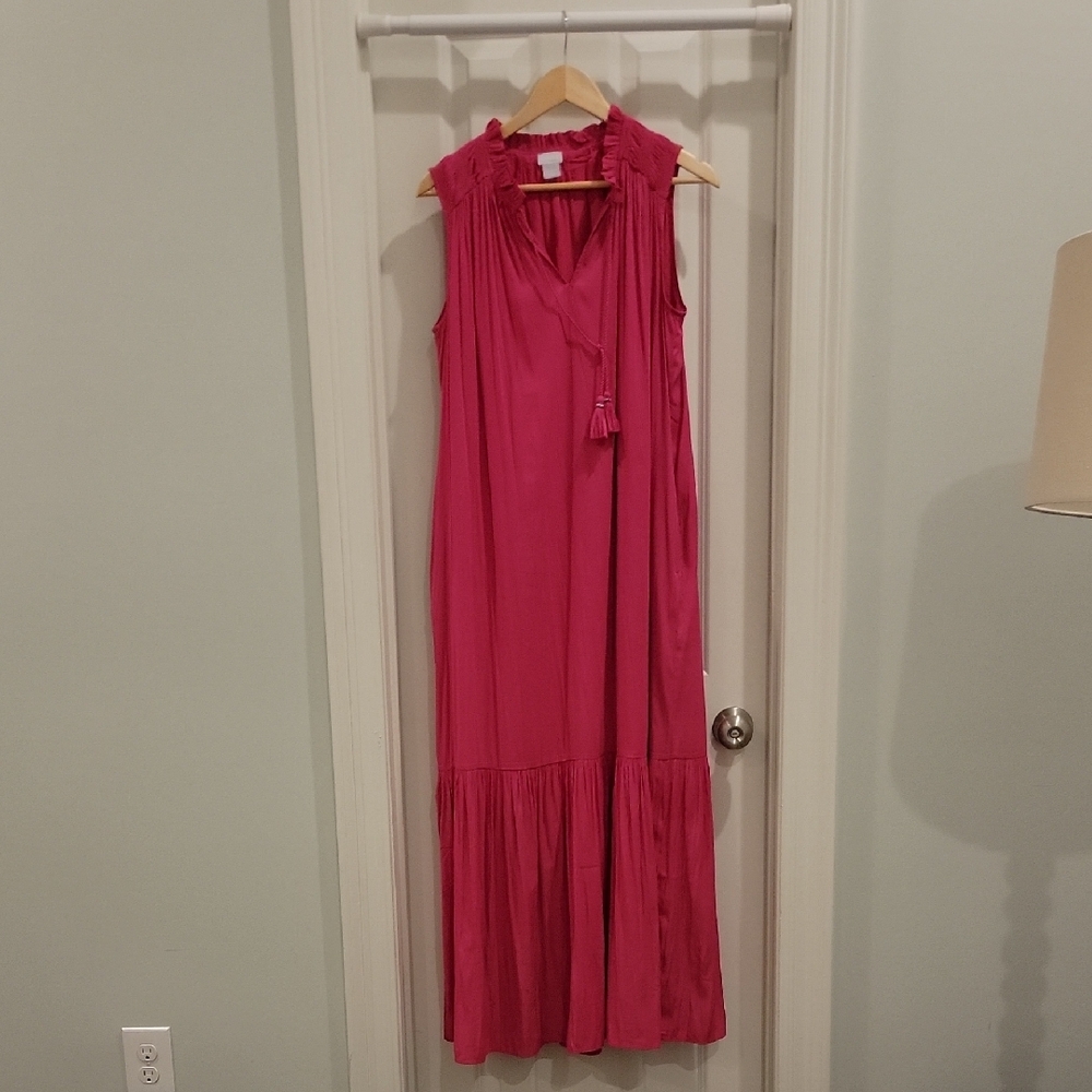 Pretty Pink Sleeveless Dress/maxi With Pockets